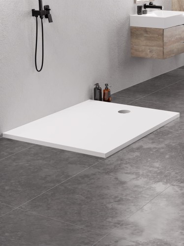 New Trendy Brodzik Nex Prostokątny Biały Konglomeratowy 120X90X3 5 B-0462