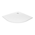 New Trendy Brodzik Nex Półokrągły Biały Konglomeratowy 80X80X3 5 B-0449