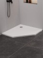 New Trendy Brodzik Nex Pięciokątny Biały Konglomeratowy 90X90X3 5 B-0452