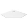 New Trendy Brodzik Nex Pięciokątny Biały Konglomeratowy 90X90X3 5 B-0452