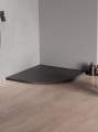 New Trendy Brodzik Nex Shade Półokrągły Antracyt - Struktura Konglomeratowy 80X80X3 5 B-0497