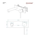 Bateria umywalkowa podtynkowa Corsan CMB7515BL Lugo czarna z wylewką