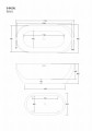 Wanna wolnostojąca Corsan E042 Reno 170 cm z wykończeniem czarnym