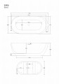 Wanna wolnostojąca Corsan E042 Reno 160 cm z wykończeniem czarnym