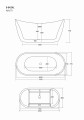 Wanna wolnostojąca Corsan E043 Nauti 170 cm z wykończeniem chrom