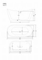 Wanna wolnostojąca Corsan E043 Nauti 160 cm z wykończeniem chrom