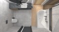 Wanna narożna Corsan Intero prawa 170 cm z szeroką krawędzią i wykończeniem chrom