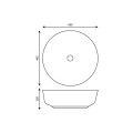 Umywalka nablatowa Corsan 649988 okrągła 415x415x135 mm z korkiem Klik-Klak białym