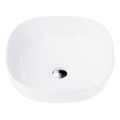 Umywalka nablatowa Corsan 649995 kwadratowa 420x420x145 mm z korkiem chrom