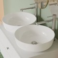 Umywalka nablatowa Corsan 649988 okrągła 415x415x135 mm z korkiem Klik-Klak białym