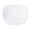 Umywalka nablatowa Corsan 649995 kwadratowa 420x420x145 mm z korkiem Klik-Klak białym