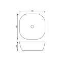 Umywalka nablatowa Corsan 649995 kwadratowa 420x420x145 mm z korkiem Klik-Klak białym