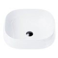 Umywalka nablatowa Corsan 649933 prostokątna 450x410x145 mm z korkiem Klik-Klak czarnym