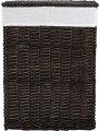 Kosz wiklinowy z wyściółką na pranie Koszoplotka czarny wenge 47x35x66h