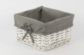 Koszyk wiklinowy Koszoplotka biały z wyściółką 25x22x15h