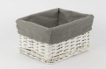 Koszyk wiklinowy Koszoplotka biały z wyściółką 25x22x15h