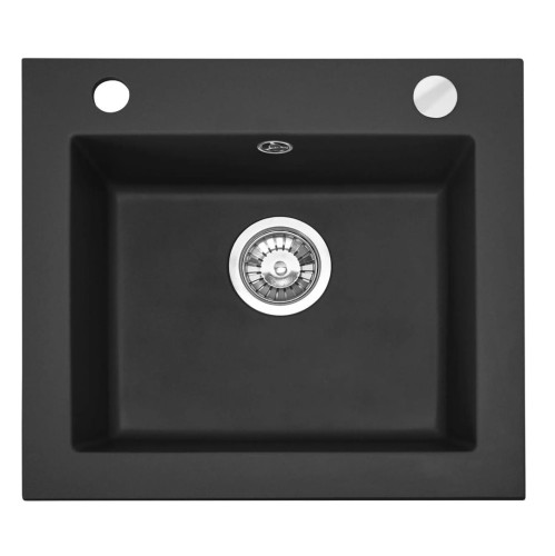 ZLEWOZMYWAK GRANITOWY WEST CZARNY NAKR+ SYFON ZLE-00115