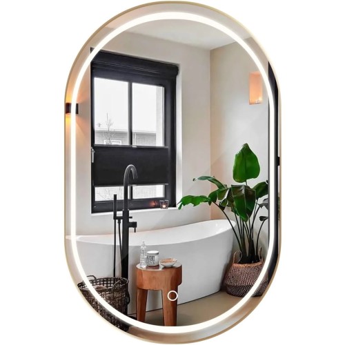 LUSTRO LED OLL BRUSH GOLD 60X90CM HOM-02509