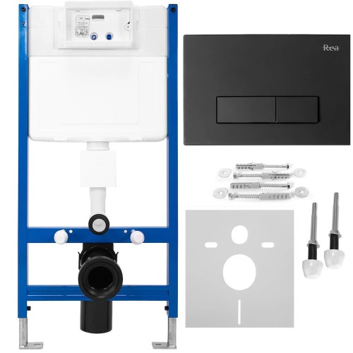 STELAŻ PODTYNKOWY WC + PRZYCISK H BLACK KPL-90006