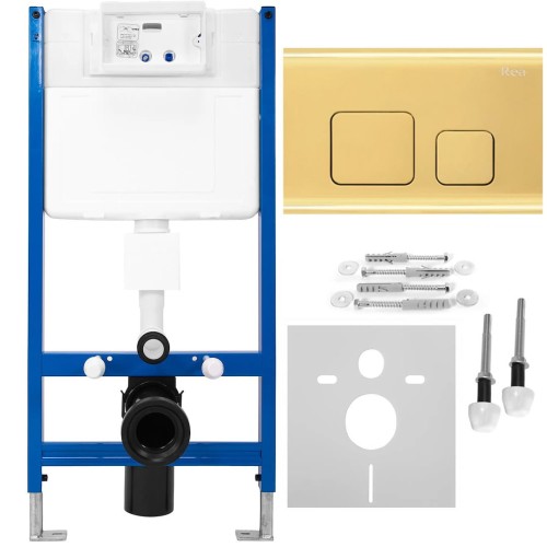 STELAŻ PODTYNKOWY WC + PRZYCISK F GOLD KPL-90009