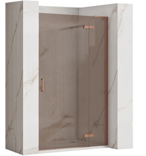 DRZWI PRYSZNICOWE HUGO BROWN BRUSH COPPER 90 REA-K6961