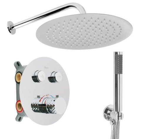ZESTAW NATRYSKOWY PODTY LUNGO DIAMOND CHROM + BOX REA-P6967