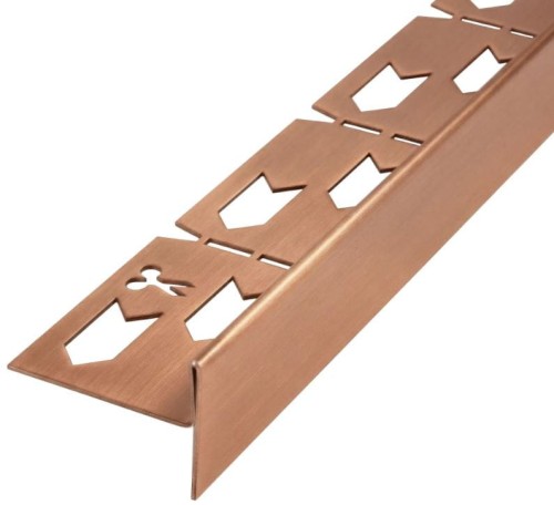 LISTWA SPADKOWA MIEDŹ SZCZOTKOWANA 120 cm PRAWA REA-K9493