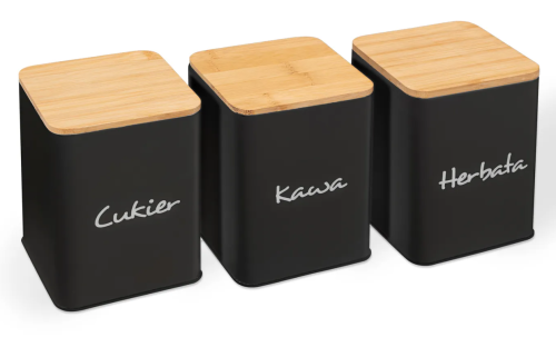 REA POJEMNIKI KUCHENNE 3szt BLACK 391890 HOM-08800