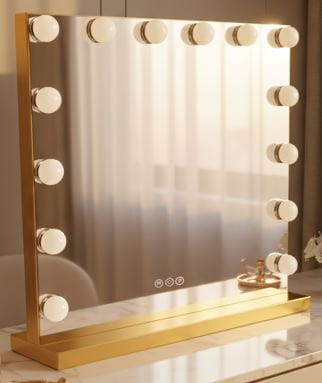 LUSTRO LED HOLLYWOOD S BRUSH GOLD 58X45 HOM-12012
