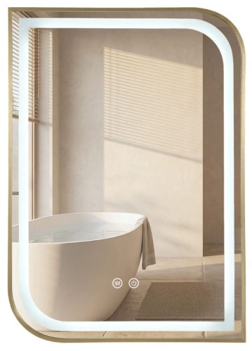 LUSTRO LED ZONE 80X60 BRUSH GOLD HOM-00209