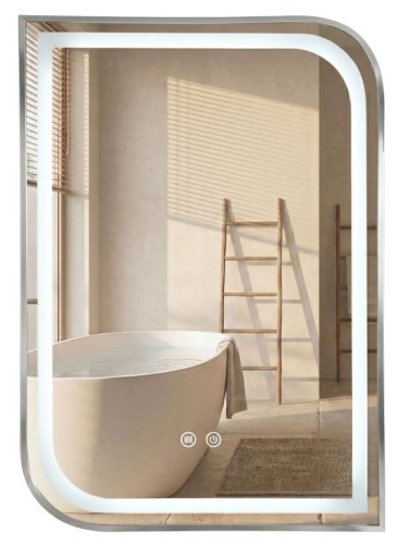 LUSTRO LED ZONE 80X60 BRUSH NICKLE HOM-00301