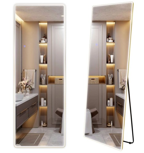 LUSTRO LED CLASSICO 50X160 BRUSH GOLD HOM-07056