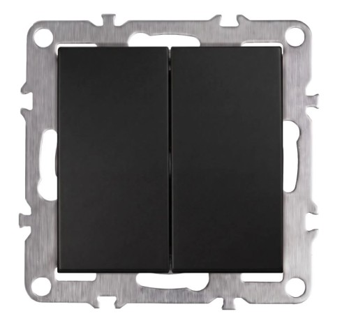 WŁĄCZNIK PODWÓJNY OSTE JNH007-W BLACK OSW-55025