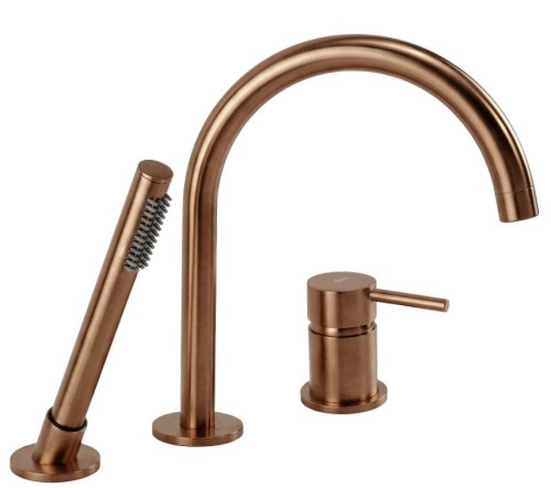 BATERIA WANNOWA 3-OTWOROWA LUNGO MIEDŹ SZCZOTKOWAN REA-B2260