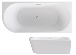 ZOYA  wanna wolnostojąca przyścienna  lewa   prawa   maskownica syfonu  z przelewem złota 150 x 75