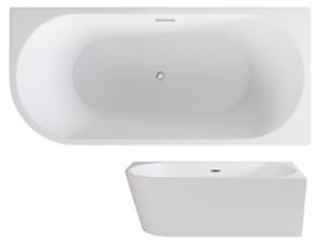 ZOYA  wanna wolnostojąca przyścienna  lewa   prawa   maskownica syfonu  z przelewem biała 