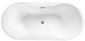 NAVIA  wanna wolnostojąca     maskownica syfonu  z przelewem czarna 140 x 75