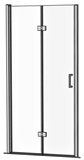 EXO-H  drzwi prysznicowe harmonijkowe przejrzyste szkło   100 x 190