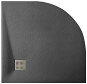 VEXO BLACK brodzik półokrągły 90 x 90