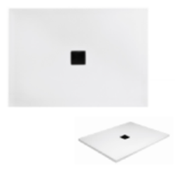 NOX ULTRASLIM brodzik prostokątny biało-czarny 110 x 90