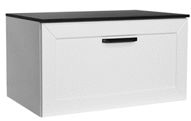 DEXA  szafka umywalkowa bez blatu z syfonem w komplecie uchwyt czarny 60 50 40 cm czarna