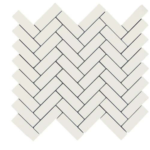 White Herring Bone Mat