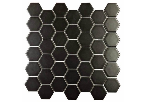 Mozaika gresowa Black Medium Hexagones Matt 30x30
