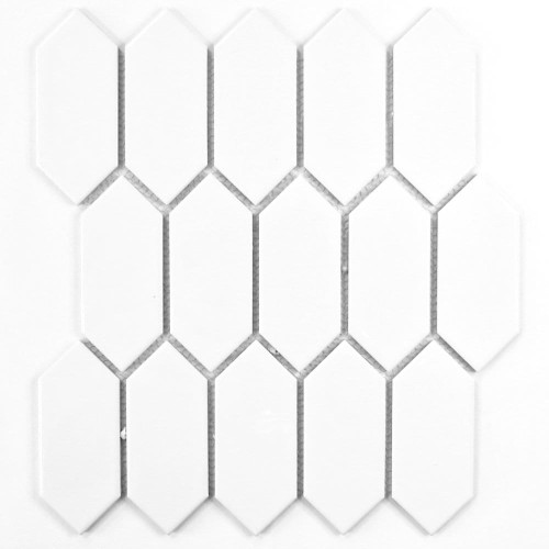 Mozaika gresowa White Long Hexagon Poler
