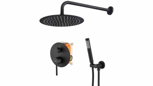 ZESTAW NATRYSKOWY PODTYNKOWY LUNGO CZARNY + BOX REA-P4100
