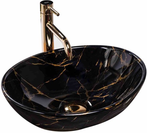 UMYWALKA SOFIA BLACK MARBLE SHINY - NABLATOWA REA-U5611
