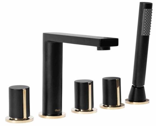 BATERIA WANNOWA 5-OTWOROWA ICON CZARNA ZŁOTA REA-B3622