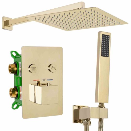 ZESTAW NATRYSKOWY FENIX-DAVIS ZŁOTY TERMOSTAT REA-P6324