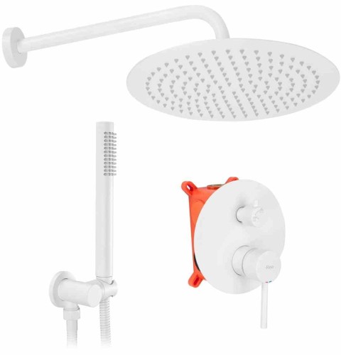 ZESTAW NATRYSKOWY PODTYNKOWY LUNGO BIAŁY + BOX REA-P8540