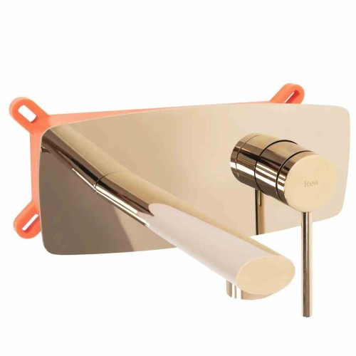 BATERIA UMYWALKOWA PODTYNKOWA OVAL ZŁOTA + BOX REA-B5125